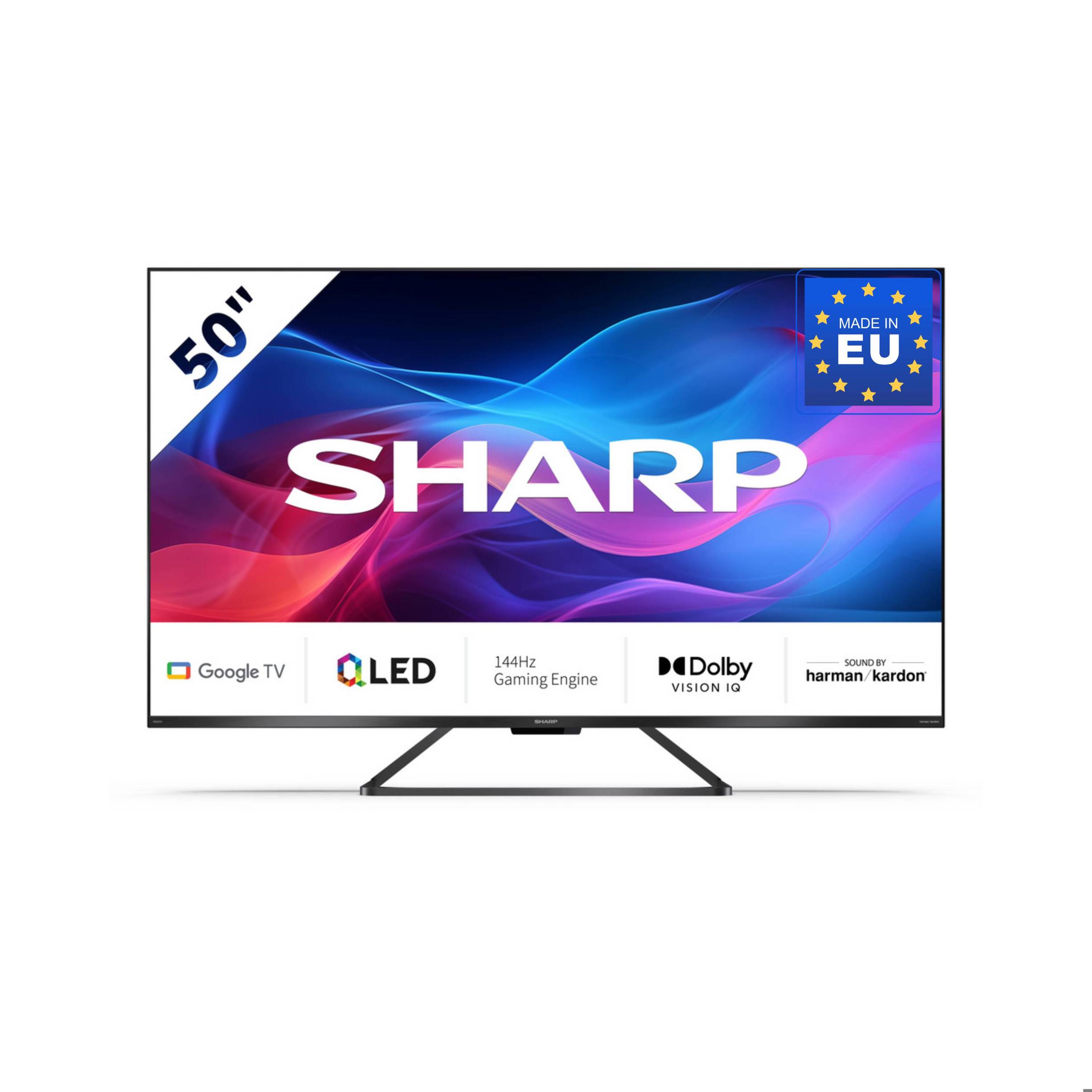 Sharp - 50GR8265E 50 Zoll QLED Smart TV (Dolby Vision Atmos, 4x HDMI, WiFi, LAN, Bluetooth)