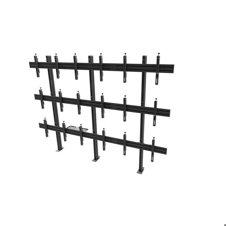 Edbak - 3x3 - Modularer TV-Standfuß für 50"-57" Bildschirme (1 Display) mit VESA-Kompatibilität 200x200mm bis 600x400mm - bis 290kg