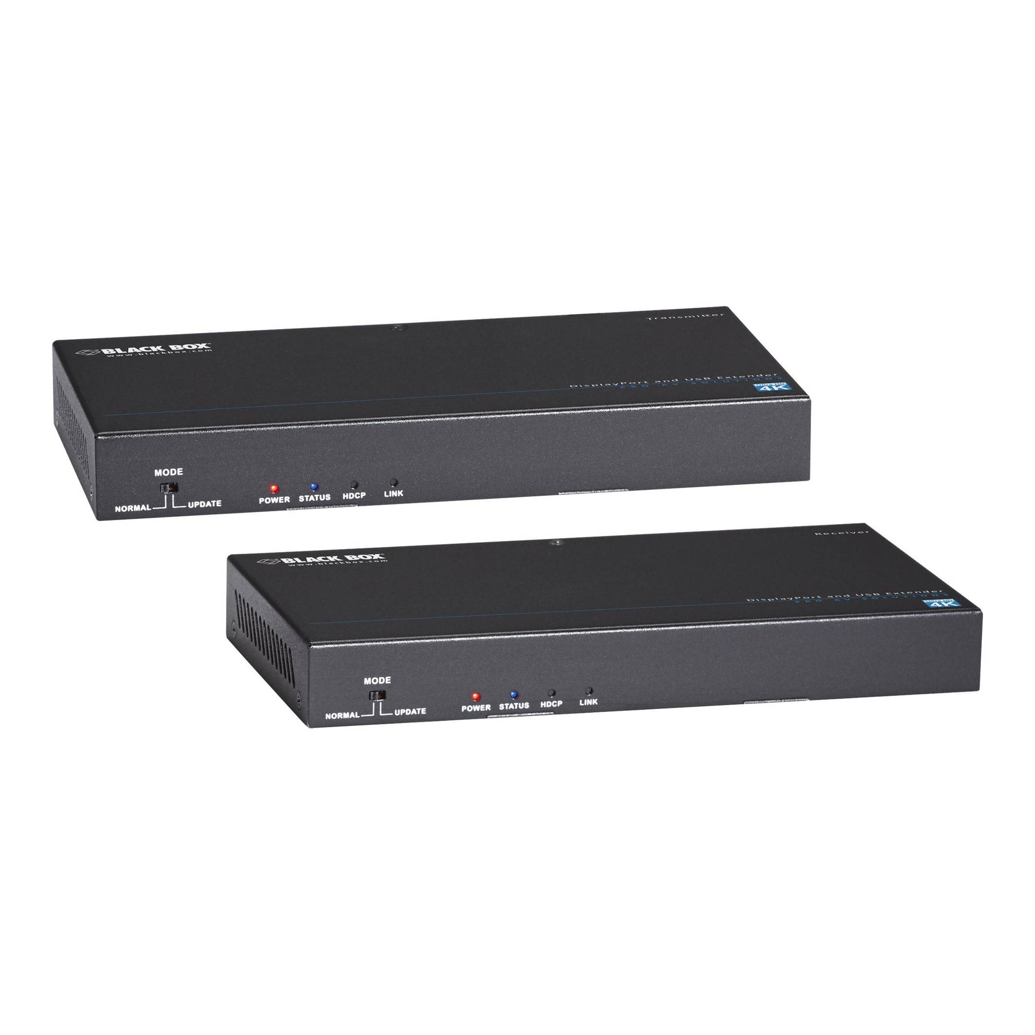 Black Box - Modellnummer - Receiver + Transmitter (Video-/Audio-/USB-/serieller Verlängerung, Schwarz, 10 x 20 x 2.51 cm)